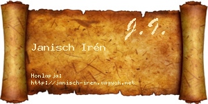 Janisch Irén névjegykártya